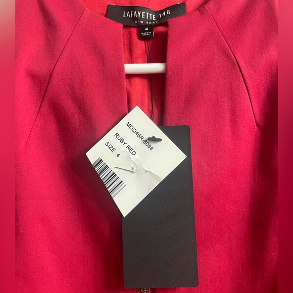 Lafayette 148 Carolina Zip up Dress NWT Size:4 Ruby Red - Picture 2 of 4